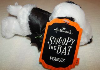 Hallmark Peanuts Snoopy the Bat Floppy Halloween Plush 8 