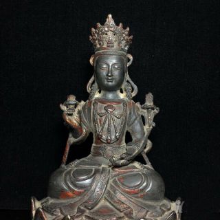 Awesome Fine Unusual Archaic Chinese Bronze Buddha Seated Statue Sculpture 2
