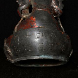 Awesome Fine Unusual Archaic Chinese Bronze Buddha Seated Statue Sculpture 8
