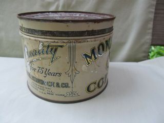 Vintage MONARCH COFFEE TIN LITHO 1LB KEYWIND CAN / REID MURDOCH / All Metal 2