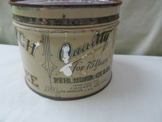 Vintage MONARCH COFFEE TIN LITHO 1LB KEYWIND CAN / REID MURDOCH / All Metal 3