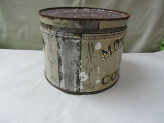 Vintage MONARCH COFFEE TIN LITHO 1LB KEYWIND CAN / REID MURDOCH / All Metal 5