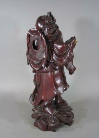 Lg Antique Chinese Carved Wooden Figure Of Liu Hai,  13 Inch 5