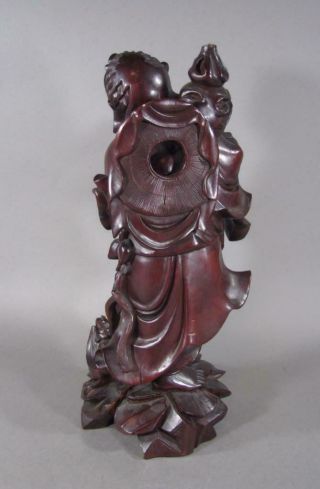 Lg Antique Chinese Carved Wooden Figure Of Liu Hai,  13 Inch 6