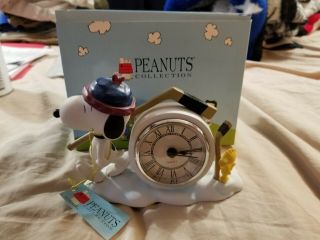 Peanuts Snoopy Hockey Westland Giftware Figurine Clock