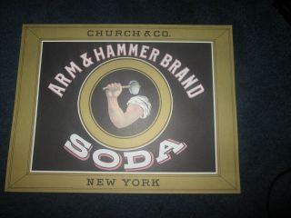 Vintage Church & Company Arm & Hammer Brand Soda Paper Store Advertisement Sign