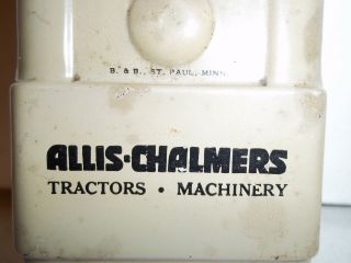 Scarce Art Deco Advertising Allis Chalmers Tractors Work shop metal Thermometer 3