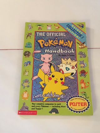 1999 Nintendo The Official Pokemon Handbook Deluxe Collector Edition W/ Poster