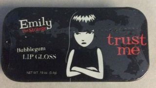 Emily The Strange Bubblegum Lip Gloss Trust Me Tin.  19 Oz