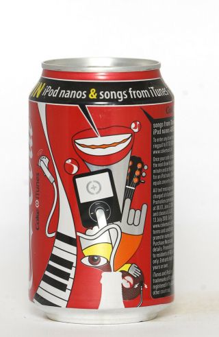 2008 Coca Cola Can From Ireland,  Ipods Nanos & Songs