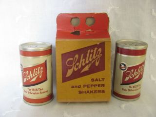 Vintage Schlitz Beer Can Salt & Pepper Shakers - In