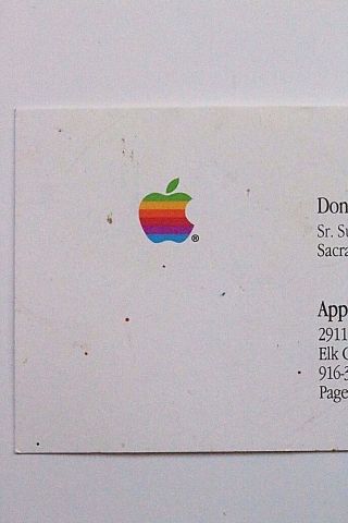 80 ' s 90 ' s Apple Macintosh Computer Inc Business Card 2
