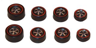8 Brightvision Redline Wheels – 2 Lg,  4 Med & 2 Sm Deep Dish Bright Chrome Style