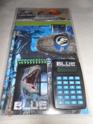 Jurassic World 7 Piece Calculator Set W/ Pencils Eraser Kids Back To School