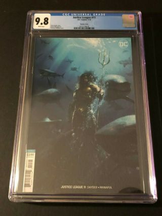 Justice League 11 Cgc 9.  8 Mattina Variant Dc Comics Aquaman
