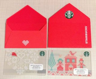 Starbucks Korea 2015 Valentine Day Card Set With Matching Sleeve