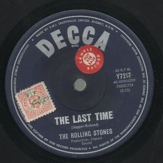 The Rolling Stones Rare 1965 Oz Promo Only 7 " Oop Decca Single " The Last Time "