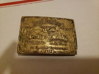 Jack Daniels 1904 Exposition Solid Brass Belt Buckle -