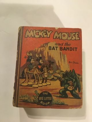 Vg - 1935 Mickey Mouse And The Bat Bandit Big Little Book