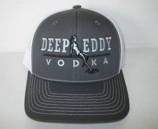 Deep Eddy Vodka Baseball Cap Hat Snap Back Gray Twill Mesh Sexy Woman Logo