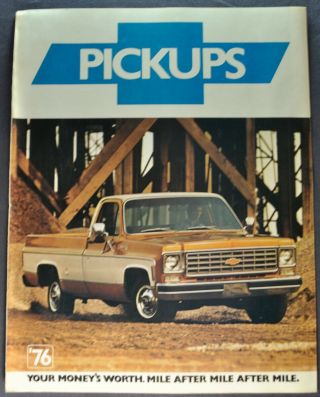 1976 Chevrolet Pickup Truck Brochure Silverado Cheyenne Crew Cab Orig