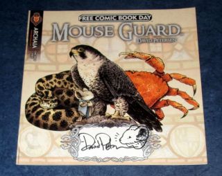 Mouse Guard Fcbd 1 Art Sketch Signed David Petersen 2011 Black Axe