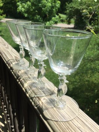 Vintage 4 Clear Glasses Old Crow Whiskey Figural Crow Shaped With Hat Stem Ware