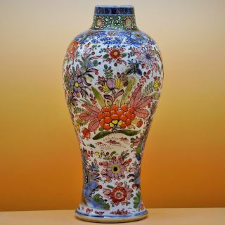 18th Century - Fine Antique Chinese Porcelain Cobbled Blue And White Flower Vase