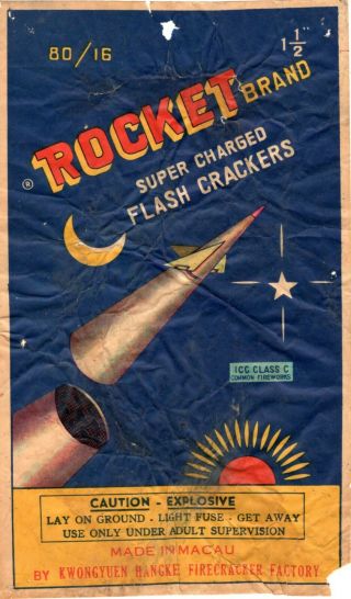 Rocket Brand Firecracker Brick Label,  Class 4,  80/16 