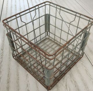 1969 Dairy Steel Wire Industrial Milk Crate Sanitary Some Rust