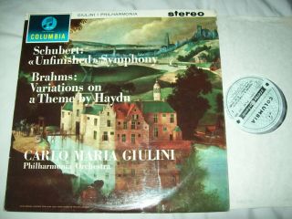 Sax 2424 Schubert Brahms Giulini Unfinished Symphony Silver Columbia Stereo Rare