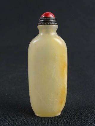 Antique Chinese Agate Snuff Bottle With Red Jasper Stopper China Late Qing