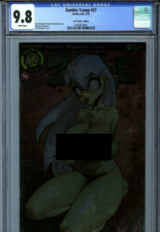 Zombie Tramp 57 (2019) Action Lab Cgc 9.  8 White Foil Nude Variant