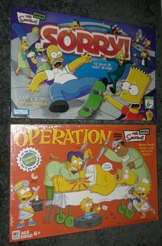 Simpsons Edition Board Game Sorry And Operation Rare