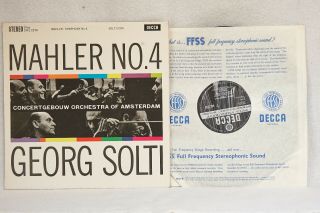 Decca Sxl 2276.  Mahler No 4.  Georg Solti.  Concertbegouw.  Ed1.  Wbg.  2w/4l.  M - Vinyl.  1961