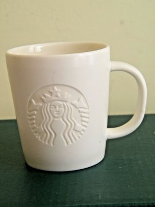 Starbucks Coffee 2014 White Etched Siren Mermaid Espresso 3oz Mug Demitasse Cup