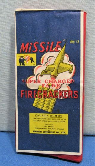 1950’s Firecracker Labels 2 Different Packs Dragon & Missile Fake Firecrackers 2