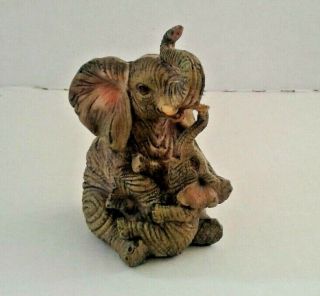 Small Elephant Figurine Zoo Wild Animals Mother Baby Figurines