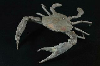 S3541:japanese Old Copper Crab - Shaped Ornaments Object Art Work Tea Ceremony