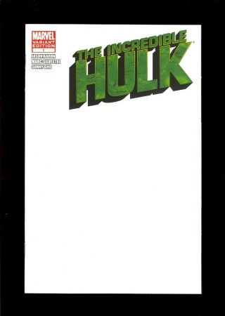 Incredible Hulk 1 Blank Cover Nm 2011 Comic Kings