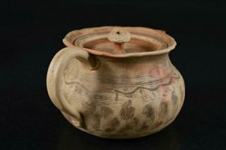 S3155: Japanese Old Banko - ware Unglazed earthenware TEAPOT Kyusu Sencha w/box 5