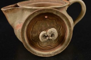 S3155: Japanese Old Banko - ware Unglazed earthenware TEAPOT Kyusu Sencha w/box 6