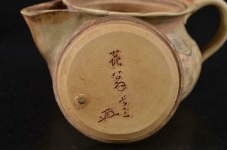 S3155: Japanese Old Banko - ware Unglazed earthenware TEAPOT Kyusu Sencha w/box 7