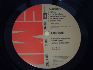 Kate Bush Lionheart Gatefold UK Vinyl LP Near 5