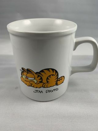 Vintage Enesco Ceramic Garfield " I Hate Mondays " Coffee Mug By Jim Davis 1981