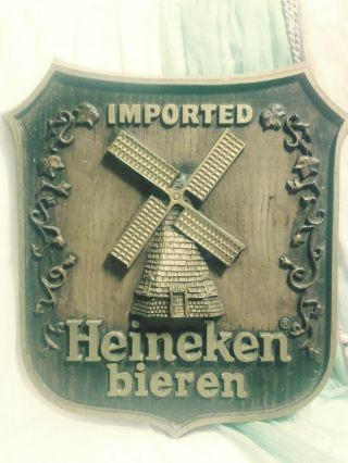 Vintage Imported Heineken Bieren Beer Advertising Sign - Embossed Bar / Man Cave