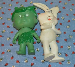 1970 ' s vintage JOLLY GREEN GIANT Little Sprout & TRIX RABBIT rubber advertising 2