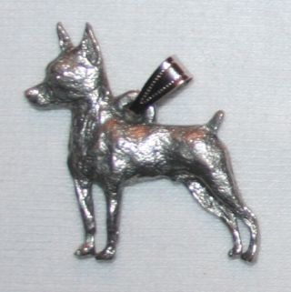 Min Pin Miniature Pinscher Dog Harris Fine Pewter Pendant Usa Made