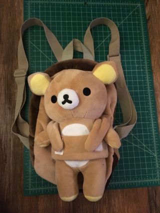 Rilakkuma Brown Bear Cute Bag Removable Plush Backpack Kids School Bags