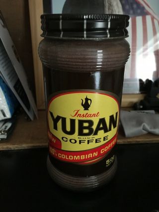 Vintage 1963 Fill Yuban Instant Coffee Glass Jar